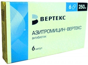 Азитромицин-Вертекс капс. 250мг №6